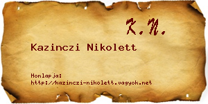 Kazinczi Nikolett névjegykártya